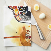 Giraffe Savannah Art Geschirrtuch (Viertel Falte)