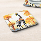 Giraffe Savannah Art Getränkeuntersetzer (Linke Seite)