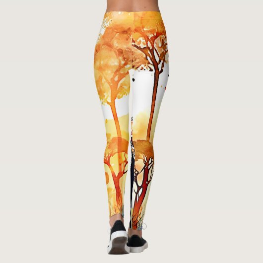 Giraffe Savannah Art Leggings (Rückseite)