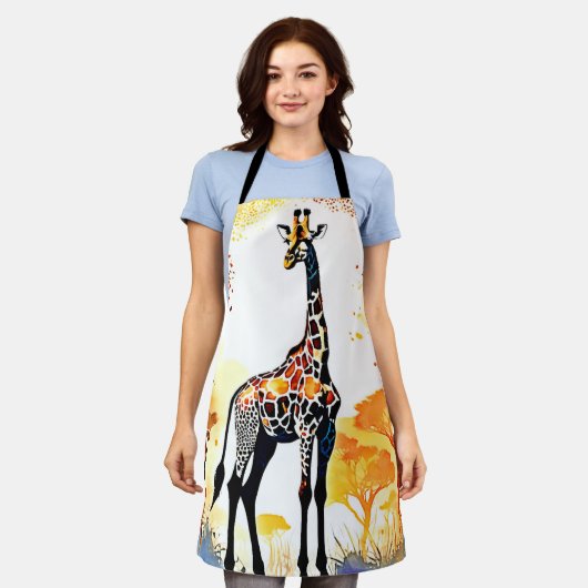 Giraffe Savannah Art Schürze (Getragen)