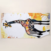Giraffe Savannah Art Strandtuch (Vorderseite)
