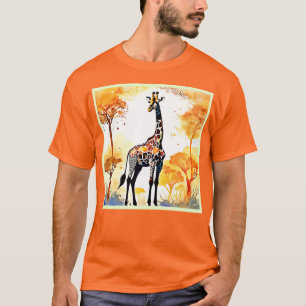 Giraffe Savannah Art T-Shirt