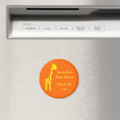 Giraffe Save the Date Babydusche Orange & Yellow Magnet (In Situ (Geschirrspüler))