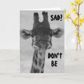 GIRAFFE SAY "DON'T BE SAD" BIRTHDAYS ARE FUN CARD KARTE (Gelbe Blume)