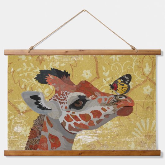 GIRAFFE & SCHMETTERLING WANDTEPPICH MIT HOLZRAHMEN (Vorne)