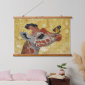GIRAFFE & SCHMETTERLING WANDTEPPICH MIT HOLZRAHMEN (Schlafzimmer)