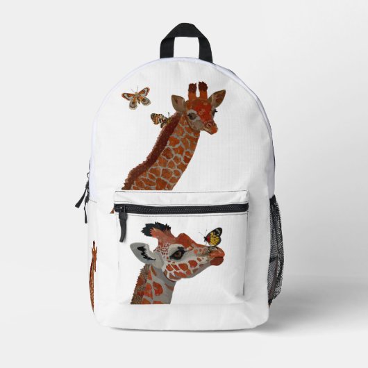GIRAFFE & SCHMETTERLINGE BEDRUCKTER RUCKSACK (Vorderseite)