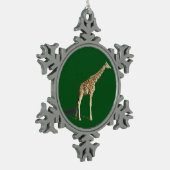 Giraffe Schneeflocken Zinn-Ornament (Links)