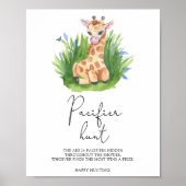 Giraffe - Schnuller-Jagd Kinderdusche Poster (Vorne)