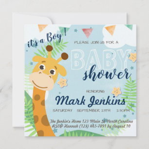 Giraffe schöne lustige Baby Boy Shower Einladung