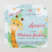Giraffe schöne lustige Kinderdusche Einladung (Vorne/Hinten)