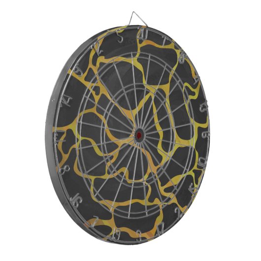 Giraffe, Schwarz und Gelb Dartscheibe (Vorderseite Links)