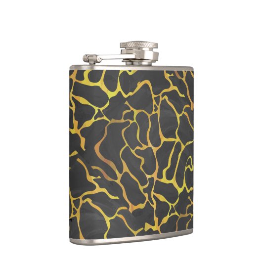 Giraffe, Schwarz und Gelb Flachmann (Rechts)