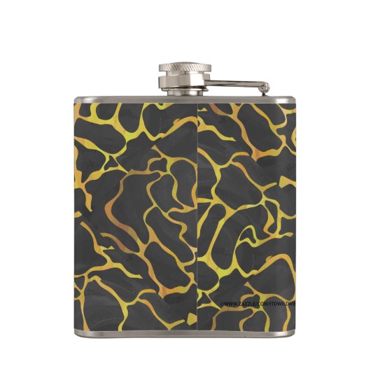 Giraffe, Schwarz und Gelb Flachmann (Rückseite)