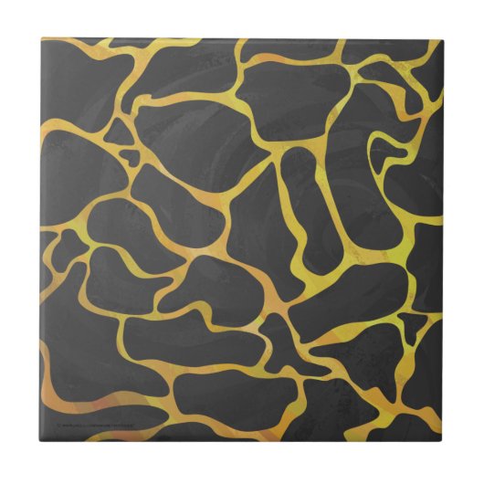 Giraffe, Schwarz und Gelb Fliese (Vorderseite)