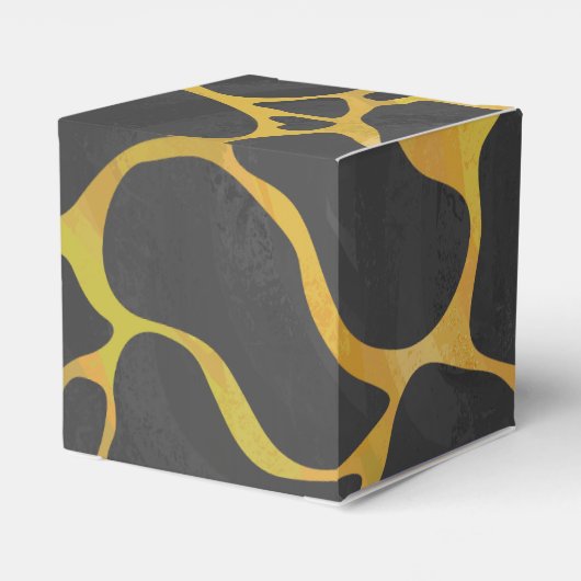 Giraffe, Schwarz und Gelb Geschenkschachtel (Rückseite)