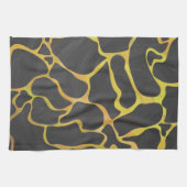 Giraffe, Schwarz und Gelb Geschirrtuch (Horizontal)