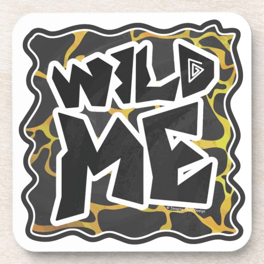 Giraffe, Schwarz und Gelb Getränkeuntersetzer (Vorderseite)