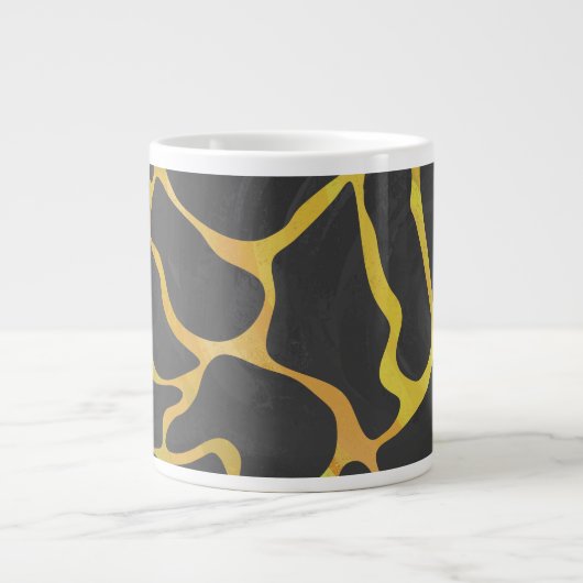 Giraffe, Schwarz und Gelb Jumbo-Tasse (Vorderseite)