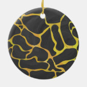 Giraffe, Schwarz und Gelb Keramik Ornament (Hinten)