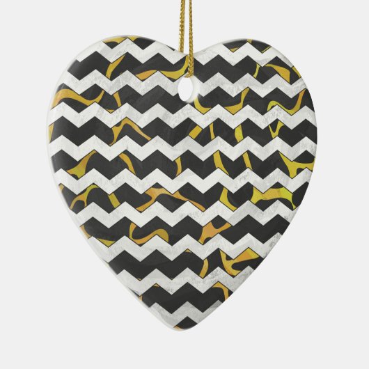 Giraffe, Schwarz und Gelb Keramikornament (Rechts)