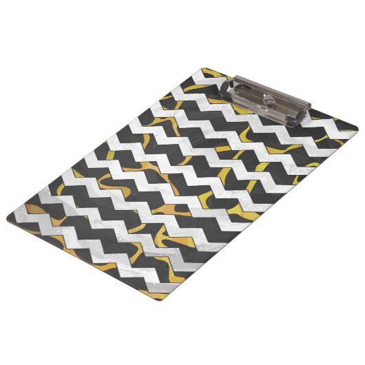 Giraffe, Schwarz und Gelb Klemmbrett (Schrägansicht)