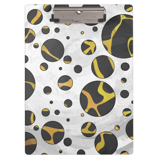 Giraffe, Schwarz und Gelb Klemmbrett (Vorderseite)