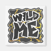 Giraffe, Schwarz und Gelb Magnet (Vorne)