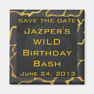 Giraffe, Schwarz und Gelb Magnet