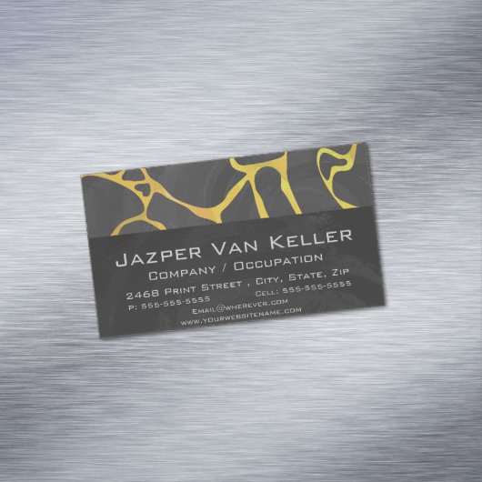 Giraffe, Schwarz und Gelb Magnetische Visitenkarte (Beispiel)