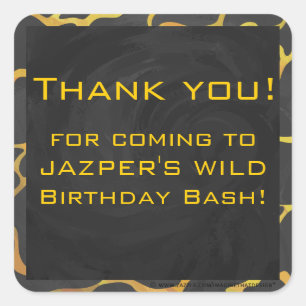 Giraffe, Schwarz und Gelb Quadratischer Aufkleber