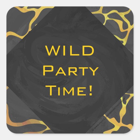 Giraffe, Schwarz und Gelb Quadratischer Aufkleber (Vorderseite)