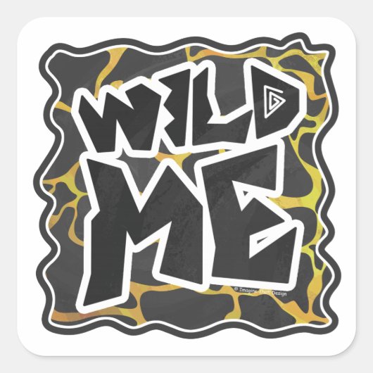 Giraffe, Schwarz und Gelb Quadratischer Aufkleber (Vorderseite)