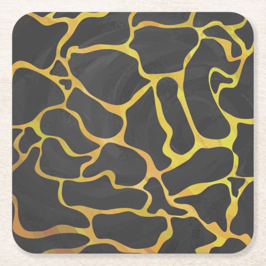 Giraffe, Schwarz und Gelb Rechteckiger Pappuntersetzer (Vorderseite)