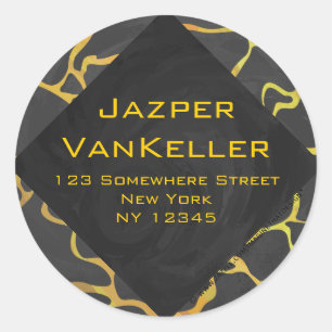 Giraffe, Schwarz und Gelb Runder Aufkleber