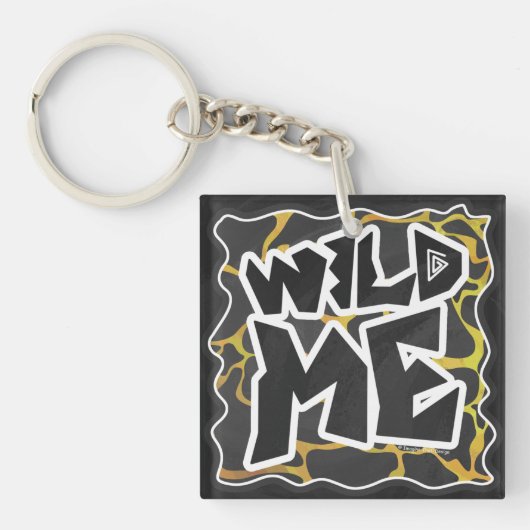 Giraffe, Schwarz und Gelb Schlüsselanhänger (Vorderseite)