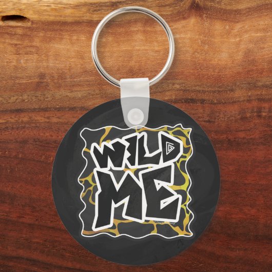 Giraffe, Schwarz und Gelb Schlüsselanhänger (Vorderseite)