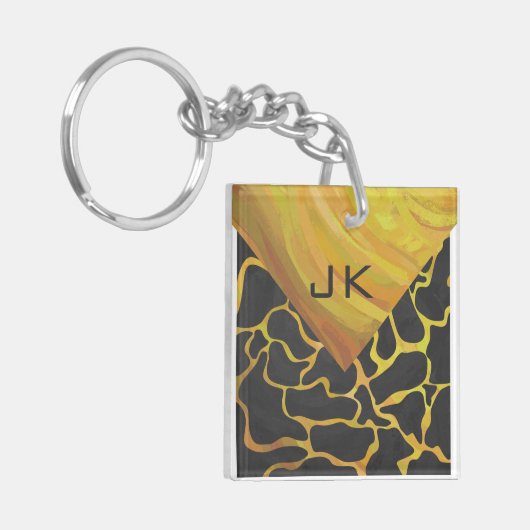 Giraffe, Schwarz und Gelb Schlüsselanhänger (Vorderseite links)