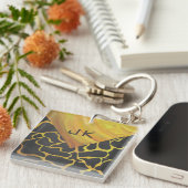 Giraffe, Schwarz und Gelb Schlüsselanhänger (Vorderseite rechts)