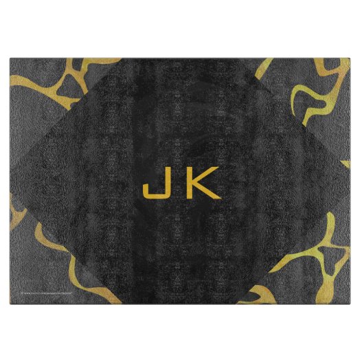 Giraffe, Schwarz und Gelb Schneidebrett (Vorderseite)