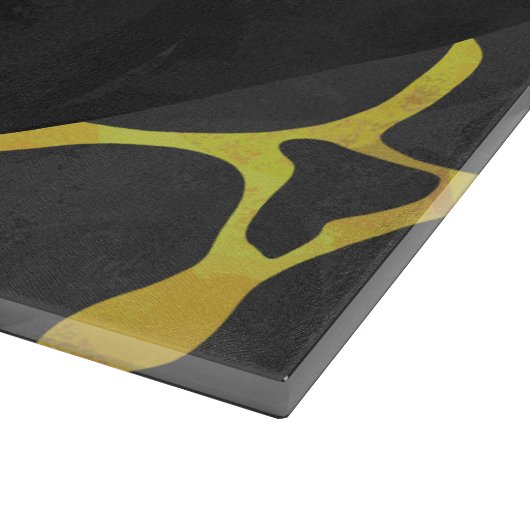 Giraffe, Schwarz und Gelb Schneidebrett (Ecke)