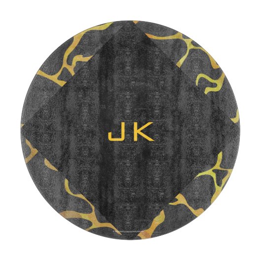 Giraffe, Schwarz und Gelb Schneidebrett (Vorderseite)