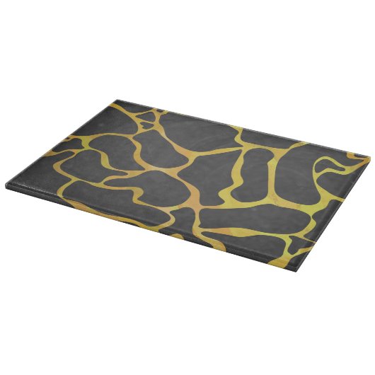 Giraffe, Schwarz und Gelb Schneidebrett (Ecke)