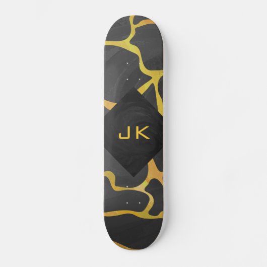 Giraffe, Schwarz und Gelb Skateboard (Vorderseite)
