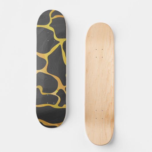 Giraffe, Schwarz und Gelb Skateboard (Vorderseite)