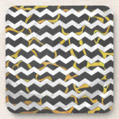 Giraffe, Schwarz und Gelb Untersetzer (Vorderseite)