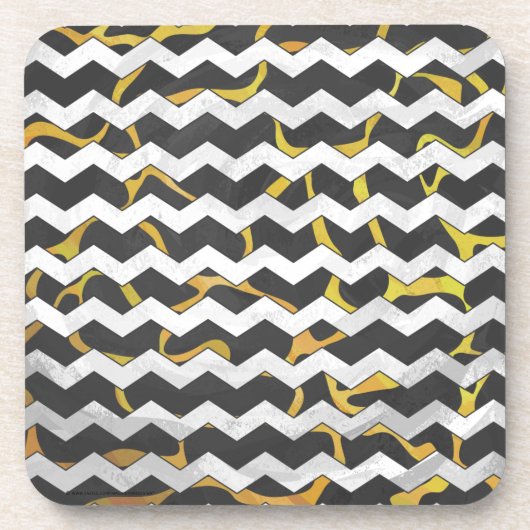 Giraffe, Schwarz und Gelb Untersetzer (Vorderseite)