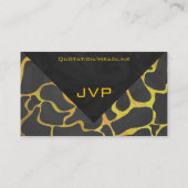 Giraffe, Schwarz und Gelb Visitenkarte (Rückseite)