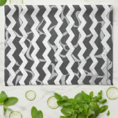 Giraffe Schwarz und Grau Zickzack Muster Geschirrtuch (Gefaltet)