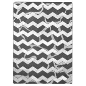 Giraffe Schwarz und Grau Zickzack Muster Klemmbrett (Rückseite)